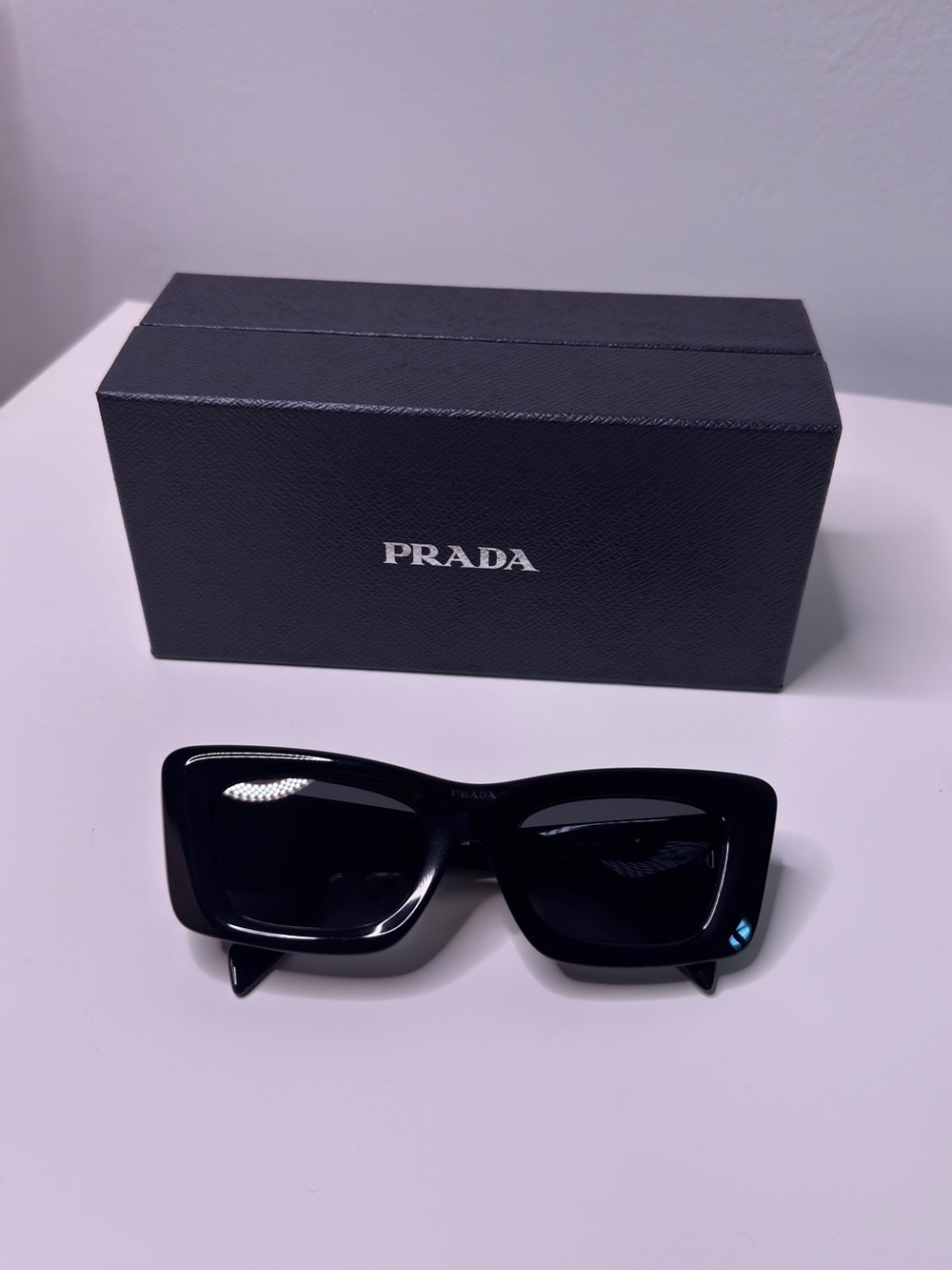 Prada Black Logo Triangle-Plate woman’s Sunglasses